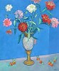 Георгины и шиповник. Dahlias et églantier