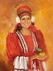 Портрет женщины в мордовском национальном костюме
