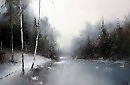 Лесное озеро.Снег