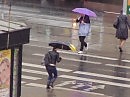 в любую погоду все куда то спешат