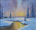 Зимний пейзаж с ручьём.