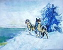 пейзаж .волк и волчица