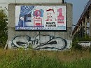 Рекламный  щит  в  Бурштыне