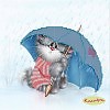 Котенок под зонтом