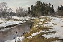 Пасмурный день.Речка  2009 двп.м 40х60