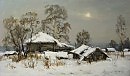 Деревенский пейзаж 2009 двп.м 34х60