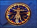 KAGADATO. Round stained glass window - HOMO VITRUVIANUS
