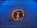 KAGADATO. Round stained glass window - HOMO VITRUVIANUS