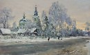 Вечереет. Село 2018 х.м  38х60(12.15)