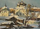 Монастырь, освещённый солнцем х.к.м 17х22 1997(01.27)