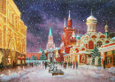 Искрится снег в сиянье фонарей